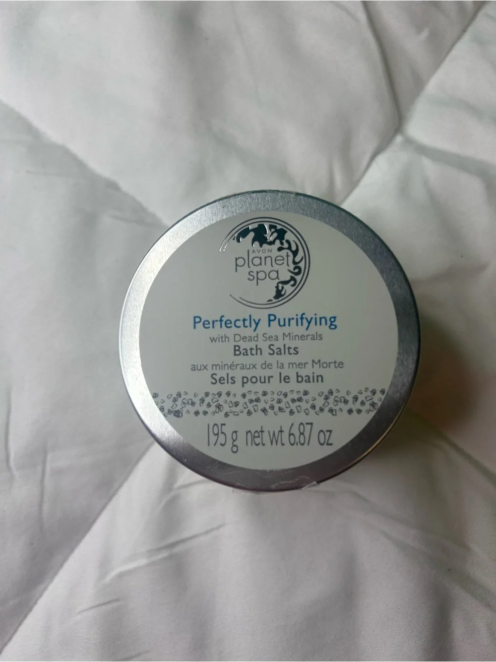 Avon Planet Spa Perfectly Purifying Bath Salts - Silver & White NEW